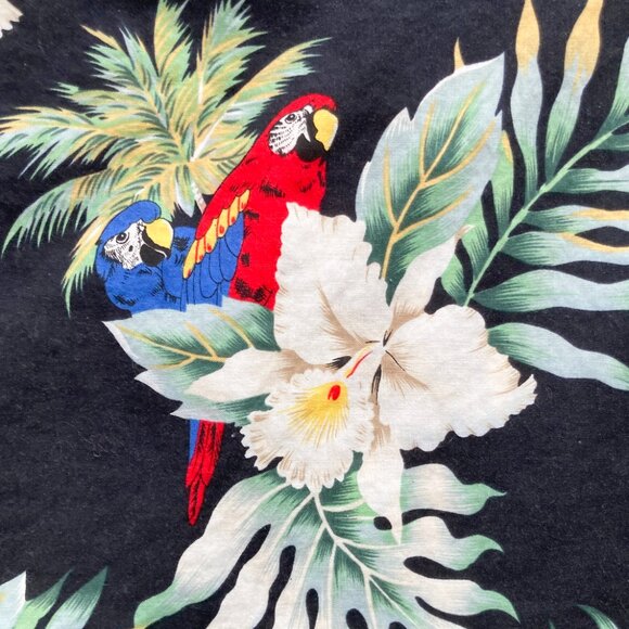 Evergeen Island PARROTS Cotton Hawaiian Shirt - Picture 3 of 6